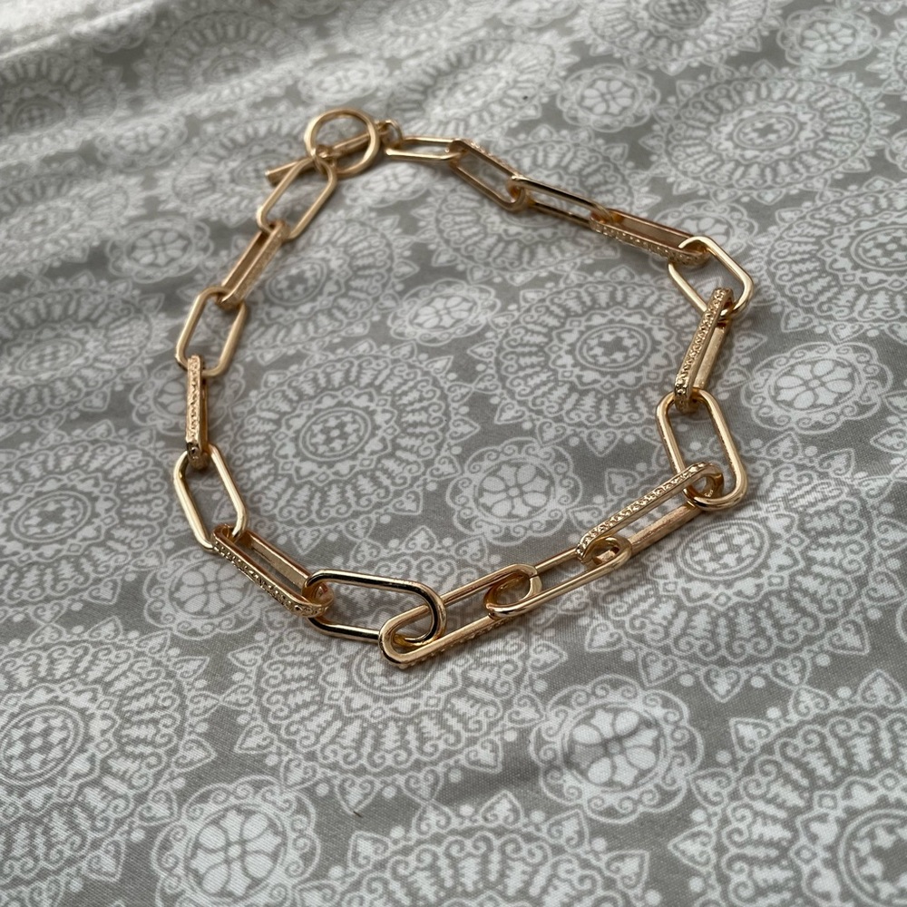 Gold paper clip necklace